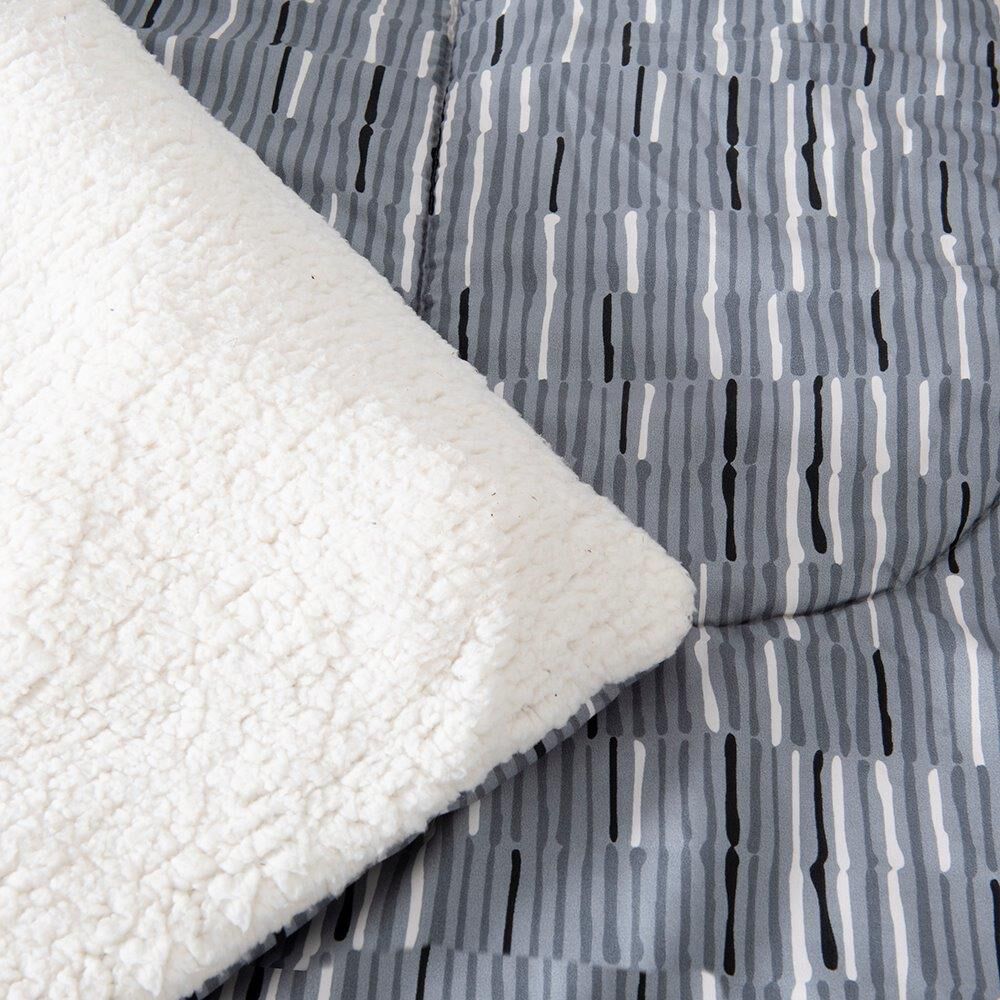 Plumon Estampado Sherpa Lines 2 Plazas Gris image number 2.0