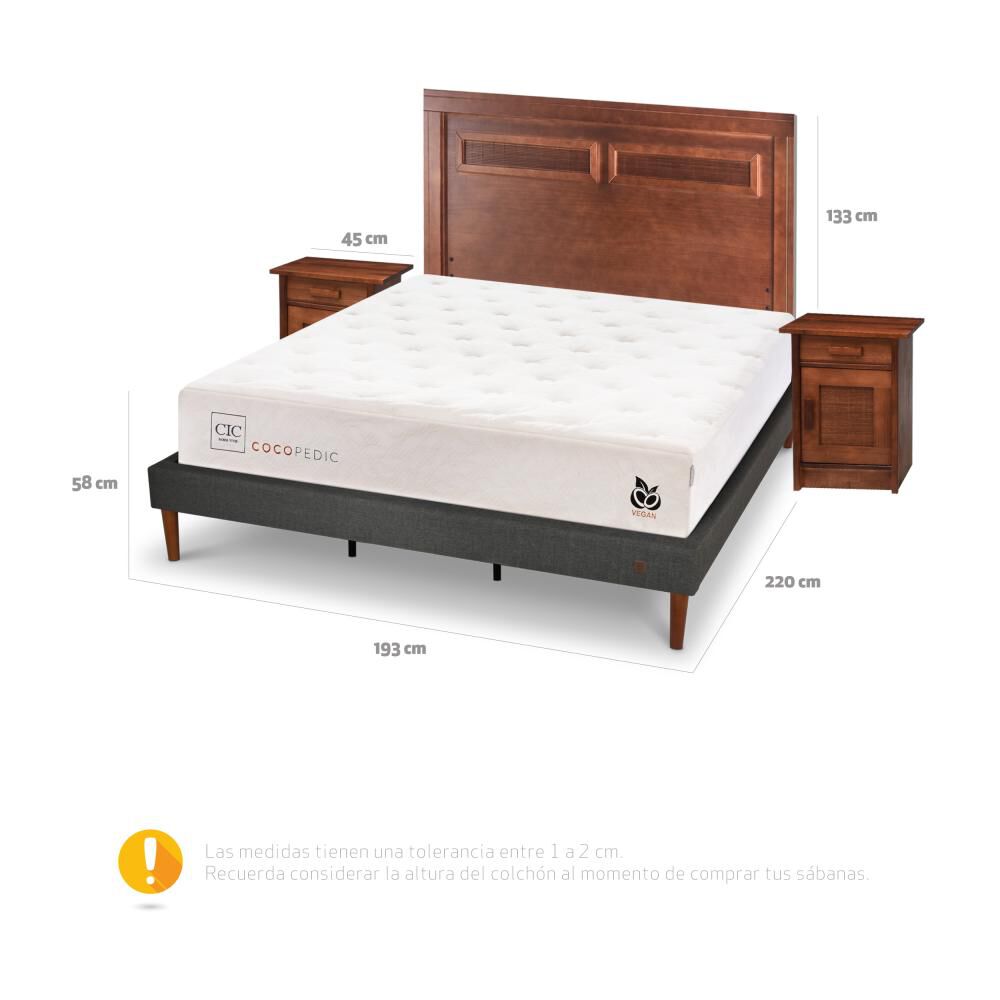 Cama Europea Cic Cocopedic / King / Base Normal + Set De Maderas image number 4.0