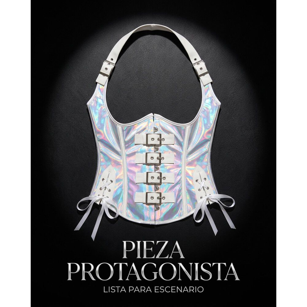 Corset Hologr&aacute;fico K Pop Para Danza Y Fiesta Mujer image number 7.0