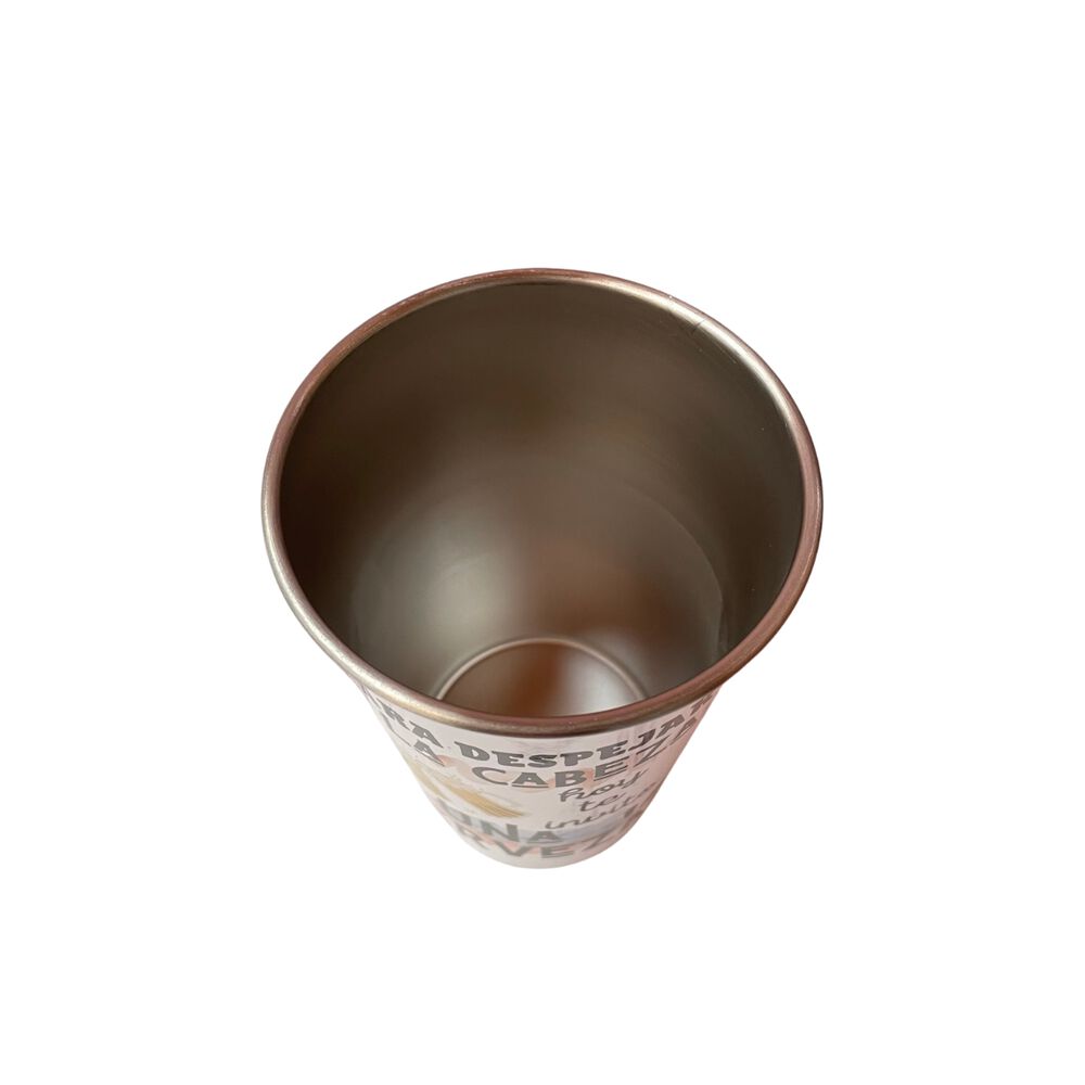 Vaso Cervecero De Acero Inoxidable 470cc Frase Mod.03 image number 1.0