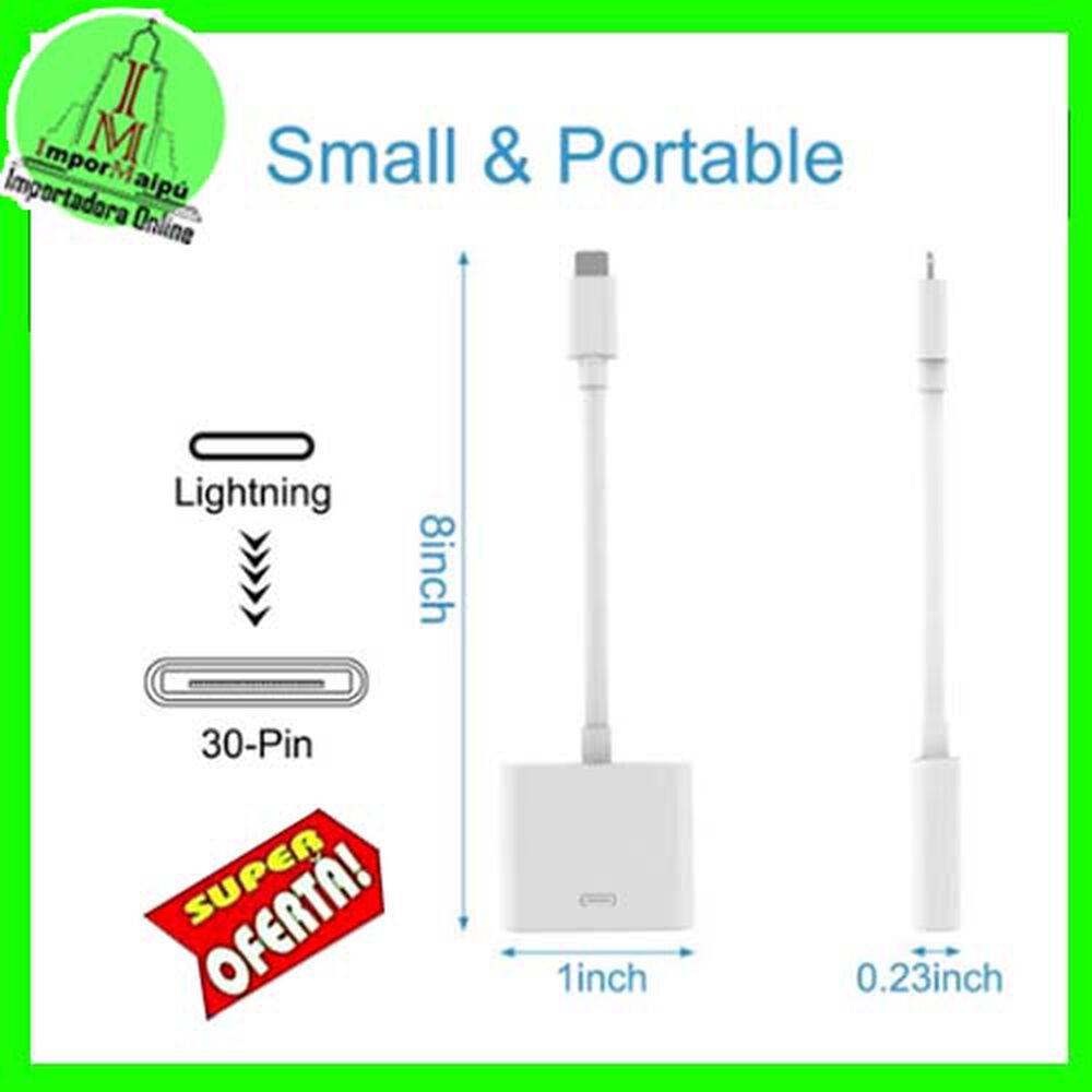 Adaptador Para Iphone Lightning Otg De 8 Pines Macho A 30 Pines Hembra image number 2.0