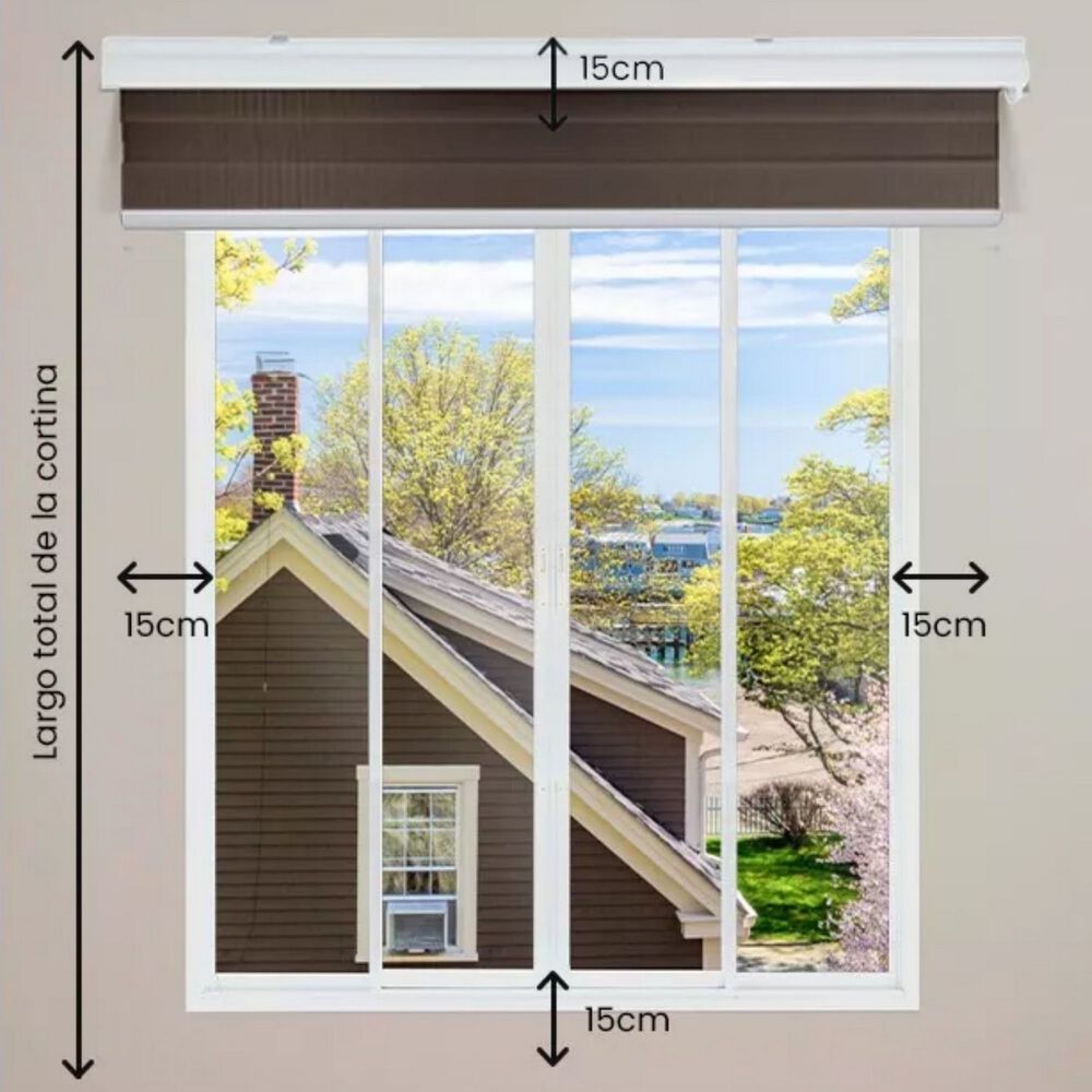 Cortina Roller D&uacute;o Zebra D&iacute;a Noche Caf&eacute; Oscuro 120 X 200 Cm image number 3.0