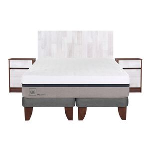 Cama Europea Cic Balance / 2 Plazas / Base Dividida + Set De Maderas