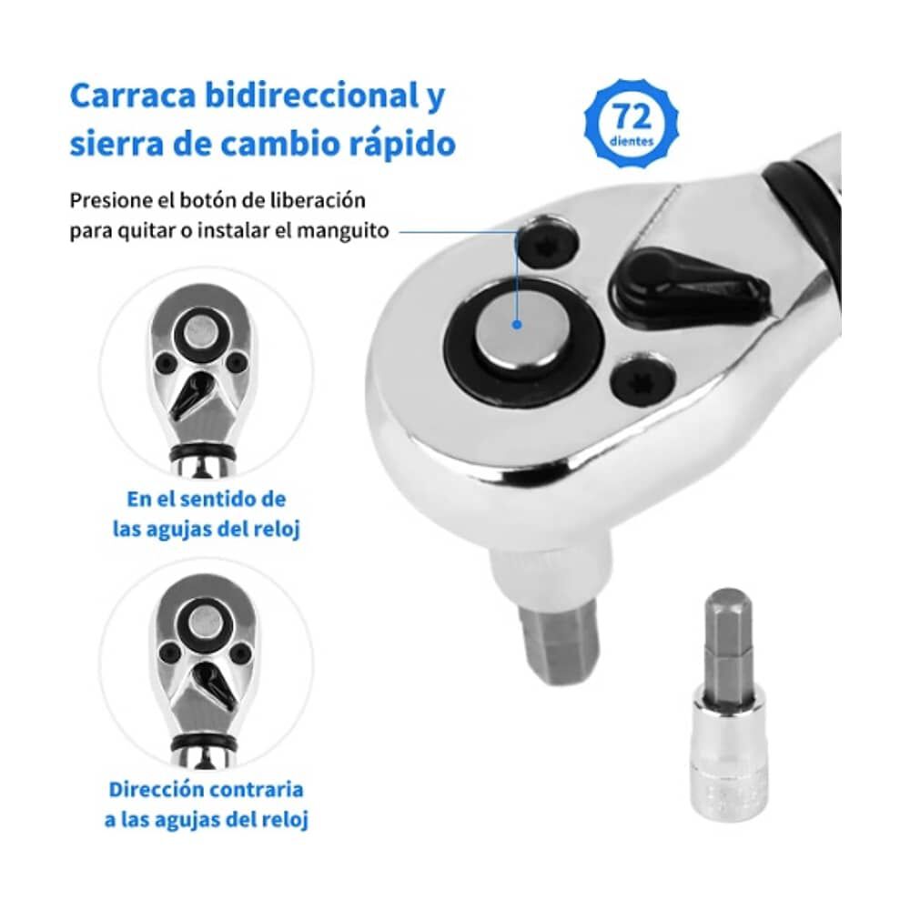 Llave De Torque Profesional, 1/4, 2-24nm, 25piezas image number 3.0
