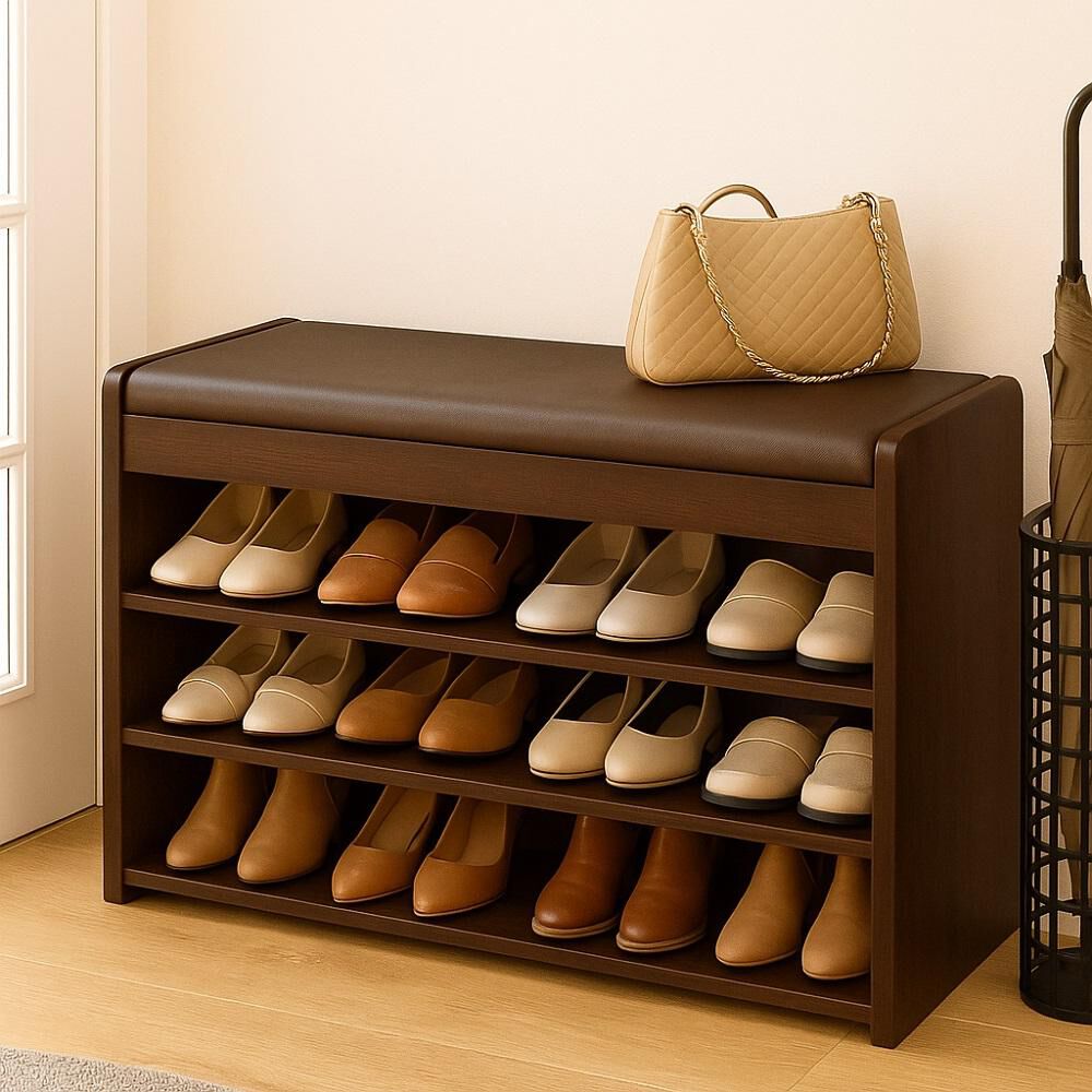 Banco Zapatero 3 Niveles Con Cojín Y Almacenamiento Oculto image number 8.0