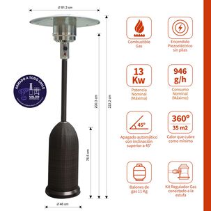 Estufa A Gas Exterior Terraza Setax Rattan Blt
