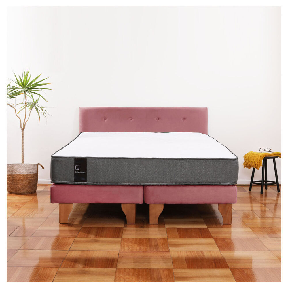 Cama Europea Zen Best Tela Velvet Palo Rosa 2 Plazas + Respaldo image number 0.0