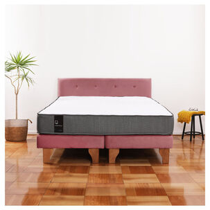 Cama Europea Zen Best Tela Velvet Palo Rosa 2 Plazas + Respaldo