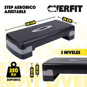 Step Aer&oacute;bico Ajustable 2 Niveles Antideslizante Overfit