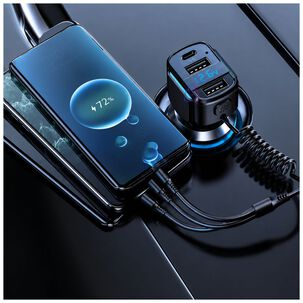 Cargador Auto Rgb Usb Pd 36/65w Cable 3 En 1 - Ps