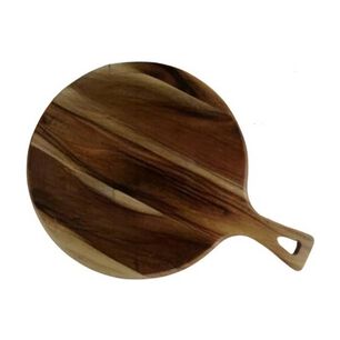 Tabla Rustica De Picar Nativos Forma Circular Con Mango Mcb002