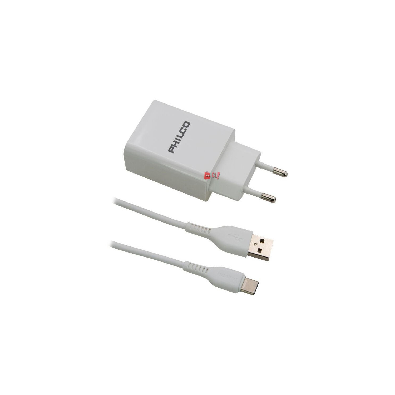 Cargador Doble Usb Carga R&aacute;pida + Cable Tipo C Blanco - Ps image number 1.0