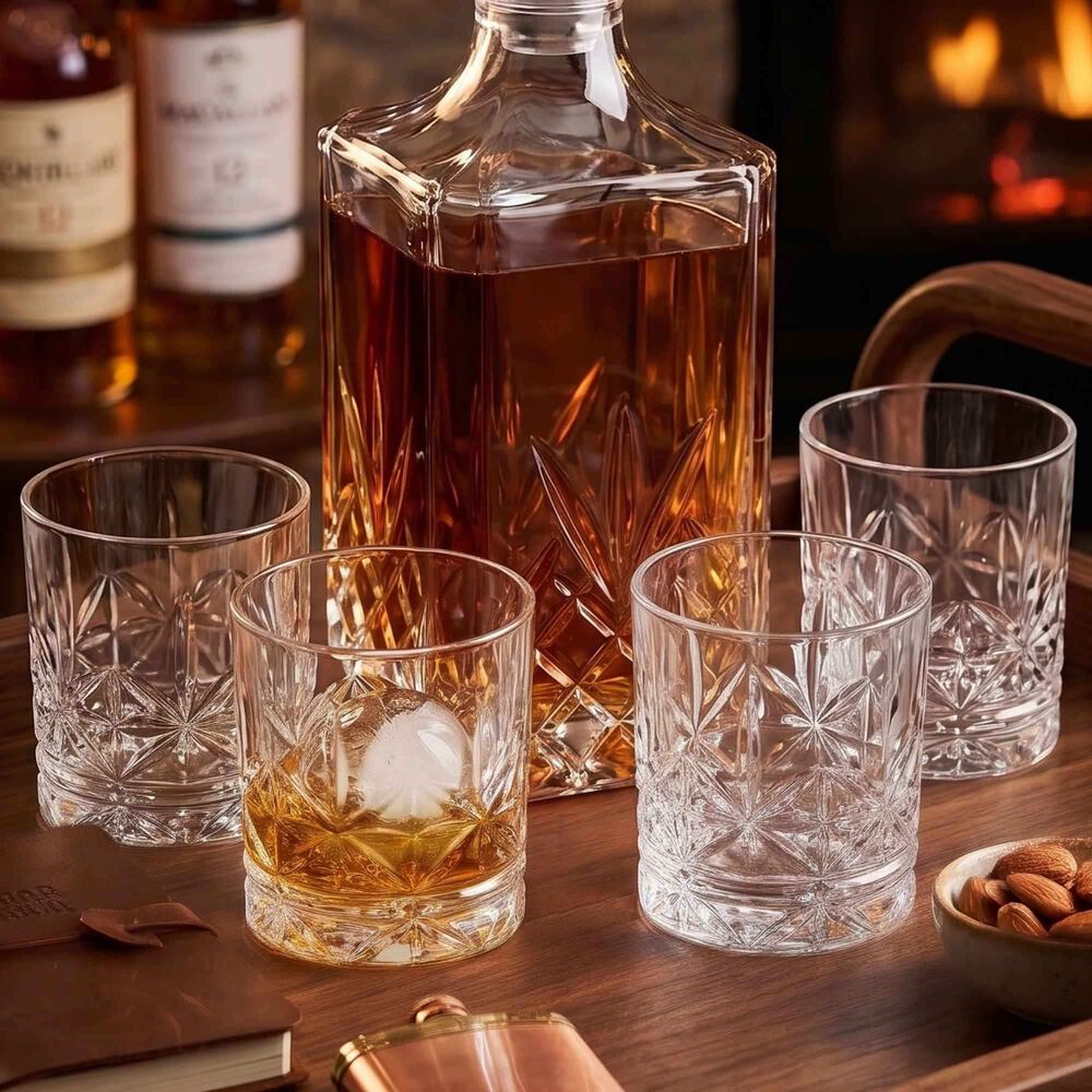 Set Botella 1lt Y 4 Vasos Whisky 325 Ml image number 4.0