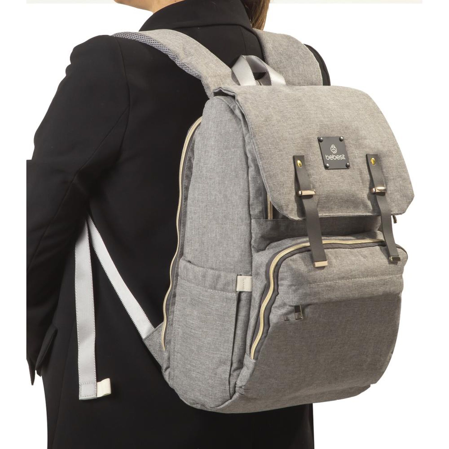 Mochila Pa&ntilde;alera Bebesit Gris image number 2.0