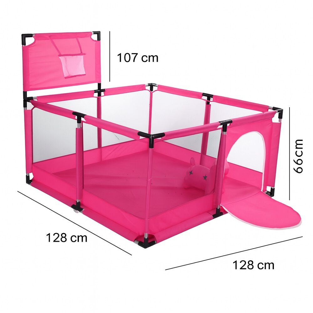 Corral Infantil 128cm Con Aro De B&aacute;squet Y Puerta Segura image number 6.0