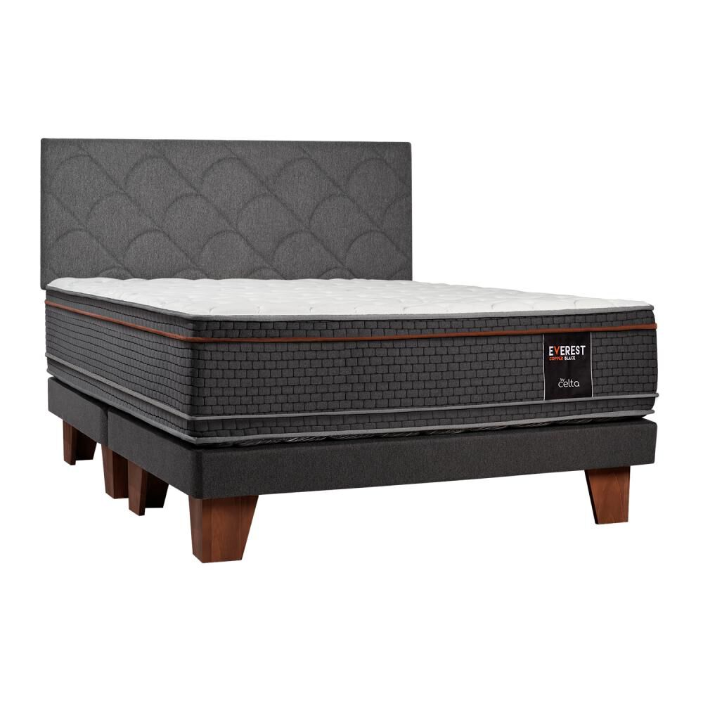 Cama Europea Celta Everest Cobre / 2 Plazas / 200 Cm /  Base Dividida + Respaldo image number 1.0