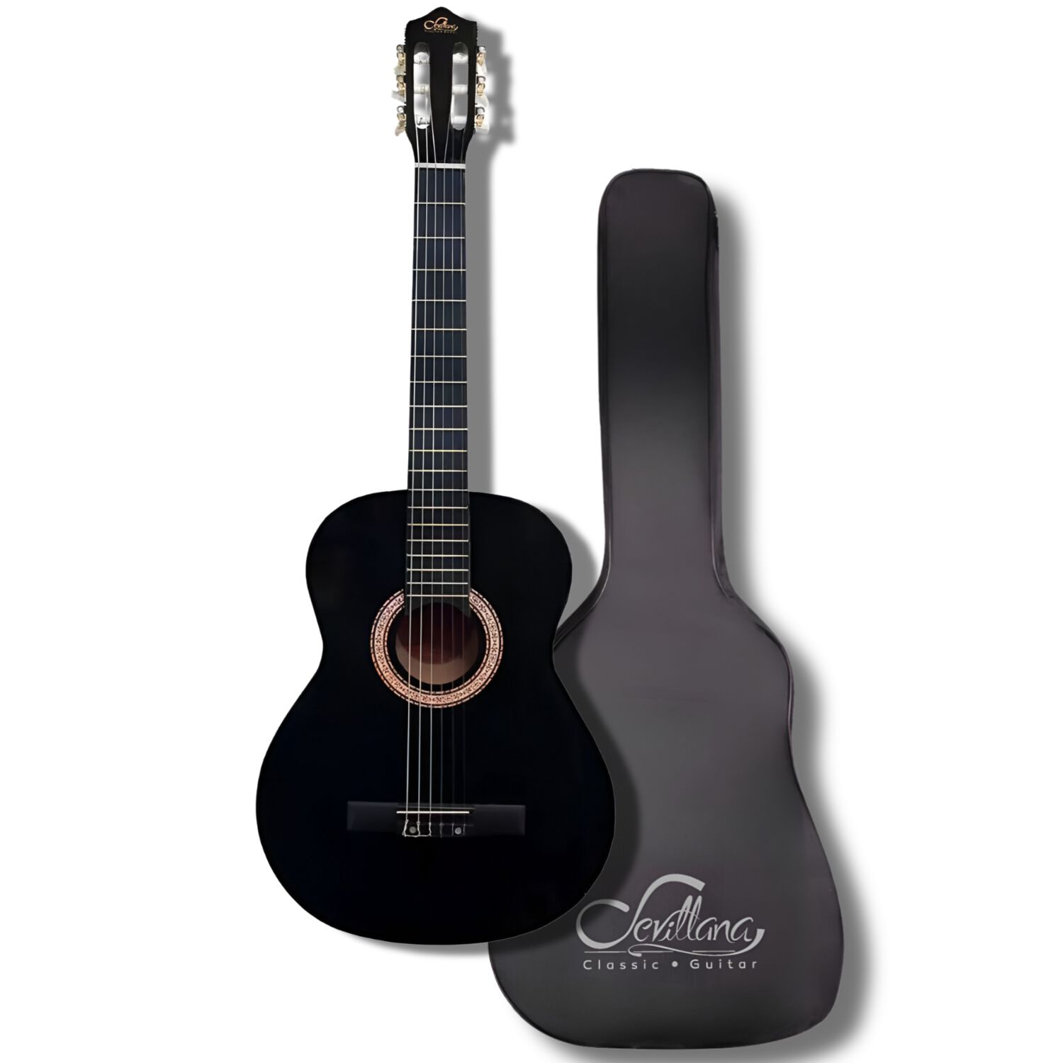 Guitarra Cl&aacute;sica Sevillana 39&rdquo; Negro Con Alma + Funda 8448 image number 0.0