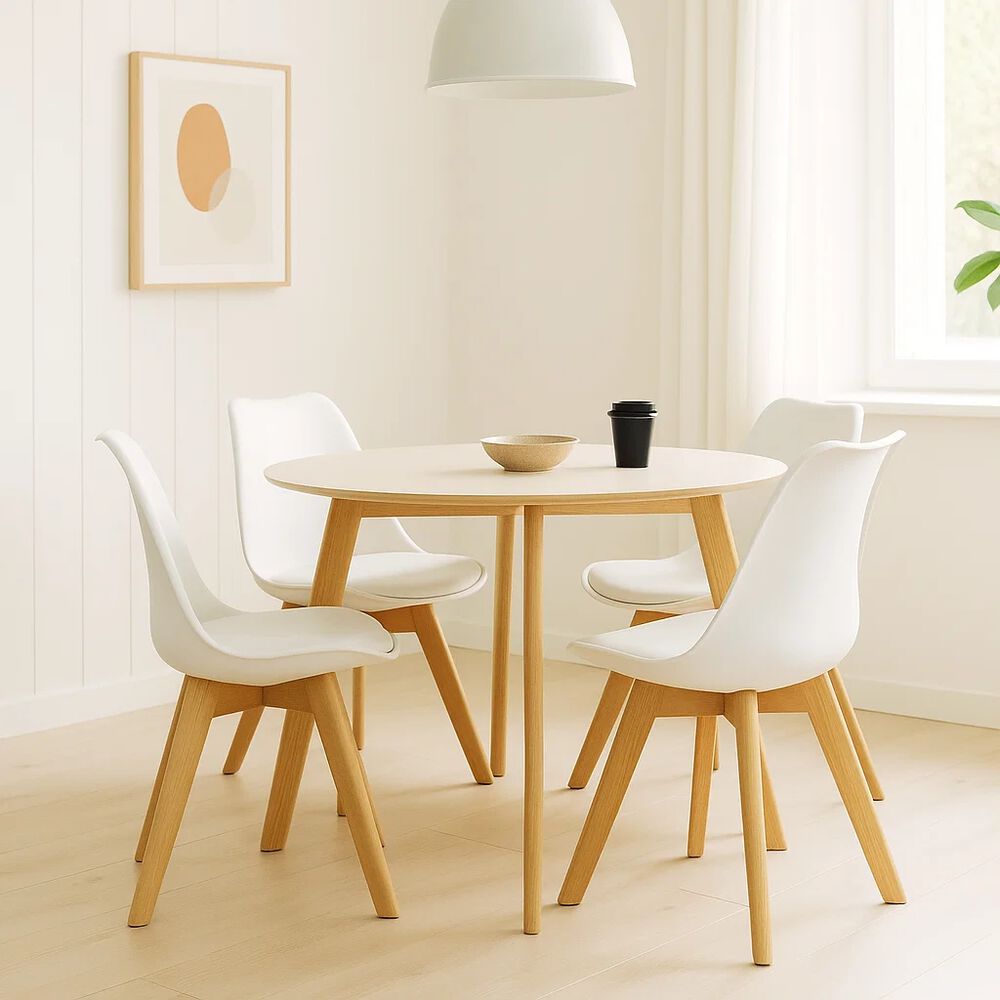 Pack De 4 Sillas Tulip Acolchadas Blancas image number 1.0