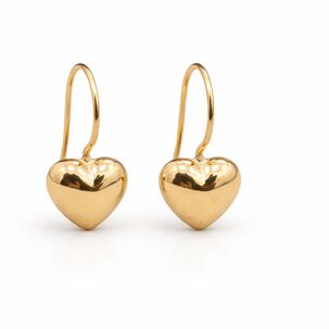 Aros Gancho Coraz&oacute;n 5mm N1 Oro 18k Colgantes 1gr Mujer Elegantes Regalo