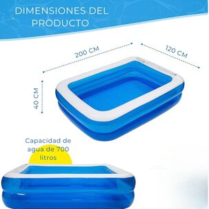 Piscina Inflable Rectangular Familiar 200x120x40 Cm Azul