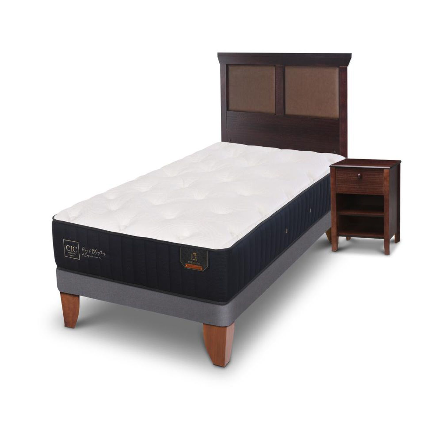 Cama Europea Cic Premium / 1.5 Plazas / Base Normal + Set De Maderas image number 3.0