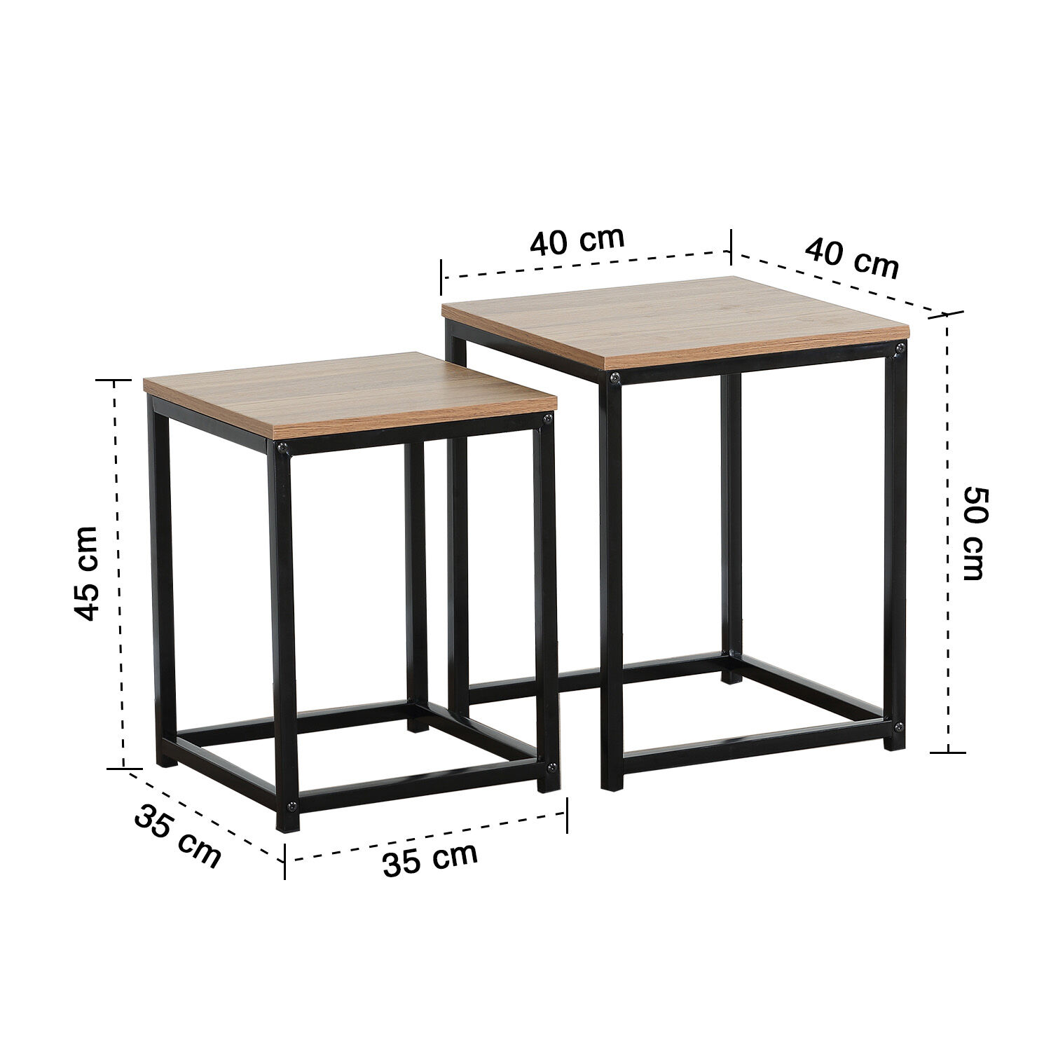 Set Mesas Laterales Auxiliares Industrial Caf&eacute; image number 1.0