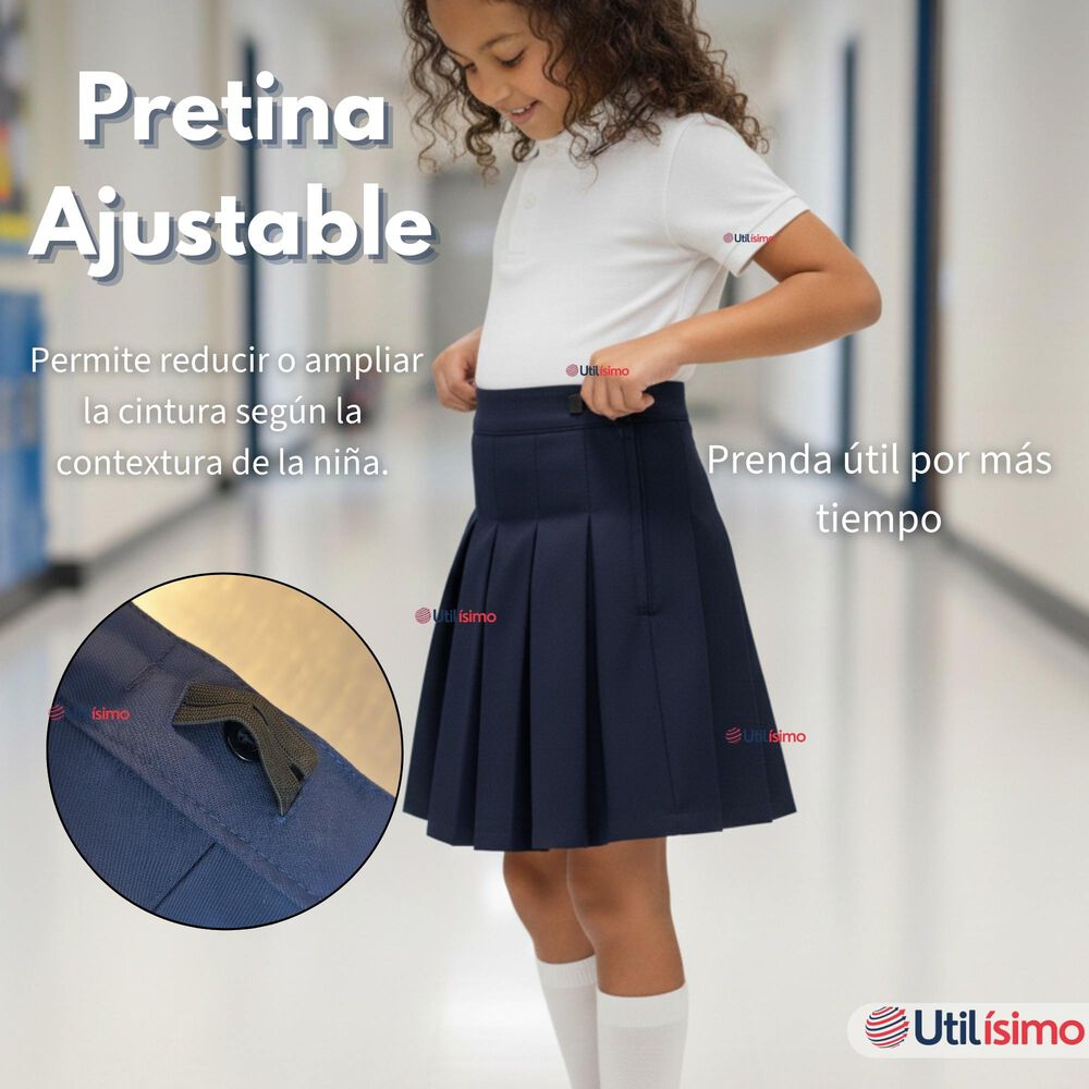 Pack 3 Faldas Escolar Color Azul Uniforme Para Ni&ntilde;a image number 6.0