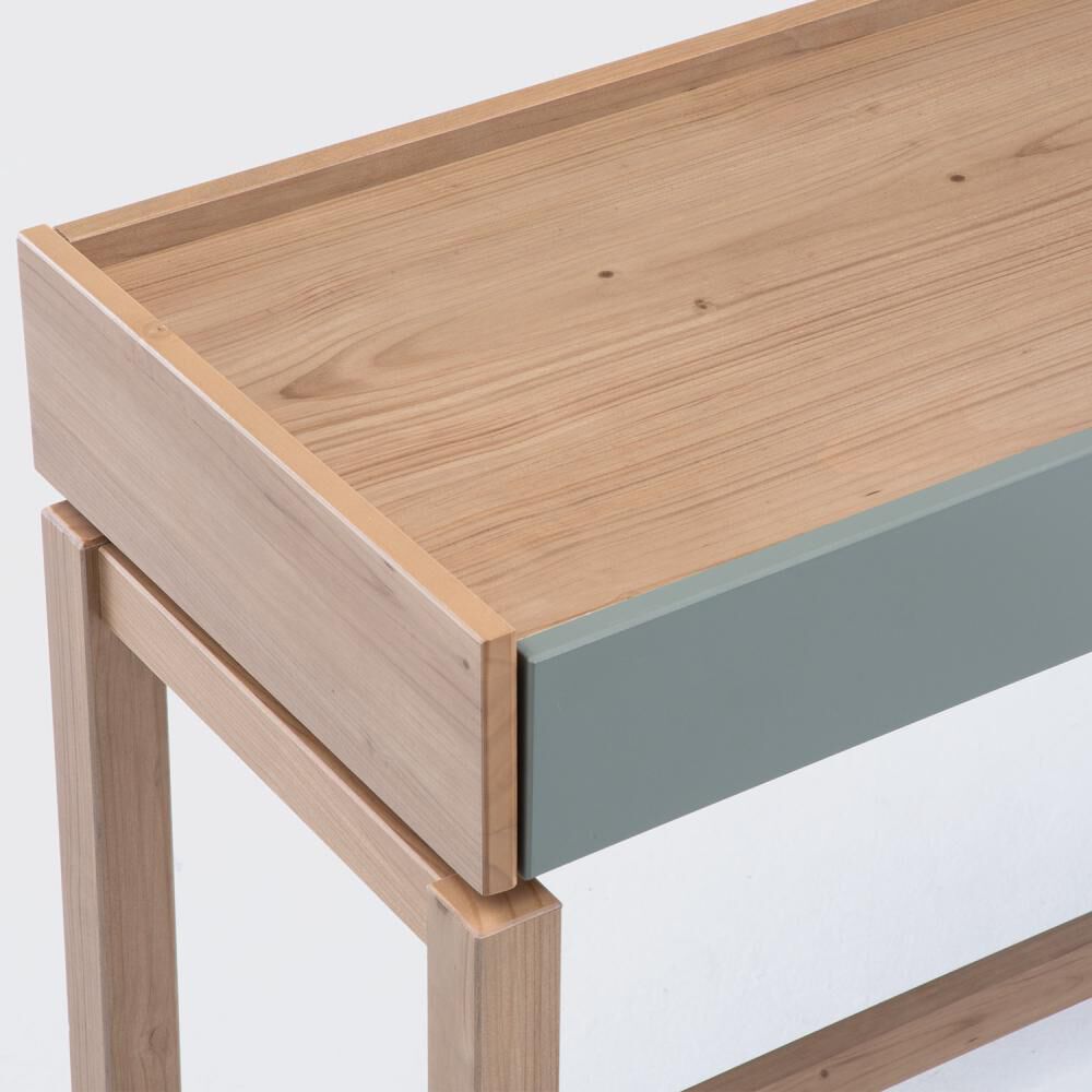 Mesa De Arrimo Roca Barcelona 2 Cajones Verde-roble image number 4.0
