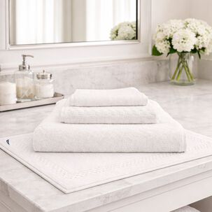 Set 4 Toallas Nautica Signature Cara+mano+cuerpo+piso 100% Algod&oacute;n Alta Calidad Blanco