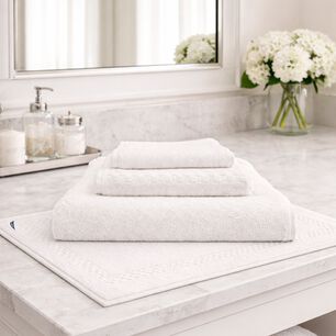 Set 4 Toallas Nautica Signature Cara+mano+cuerpo+piso 100% Algod&oacute;n Alta Calidad Blanco
