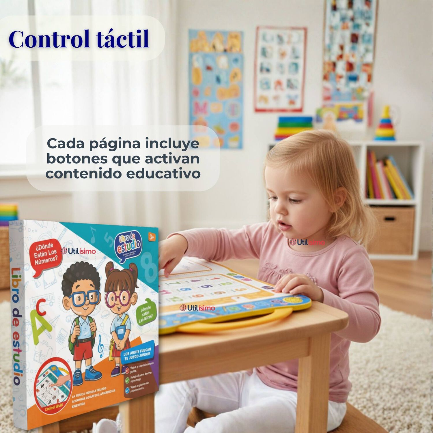 Libro Did&aacute;ctico Interactivo Aprendizaje Biling&uuml;e Juguete Para Ni&ntilde;os image number 5.0