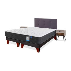 Cama Europea Flex Europedic Dual / King / Base Dividida + Set De Maderas