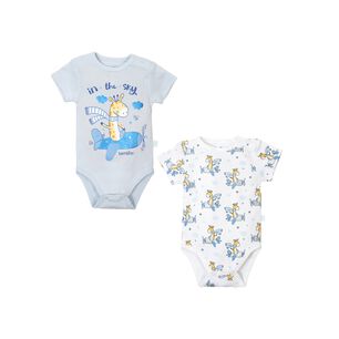 Set 2 Body Manga Corta Celeste Jirafa Ni&ntilde;o 6-9m