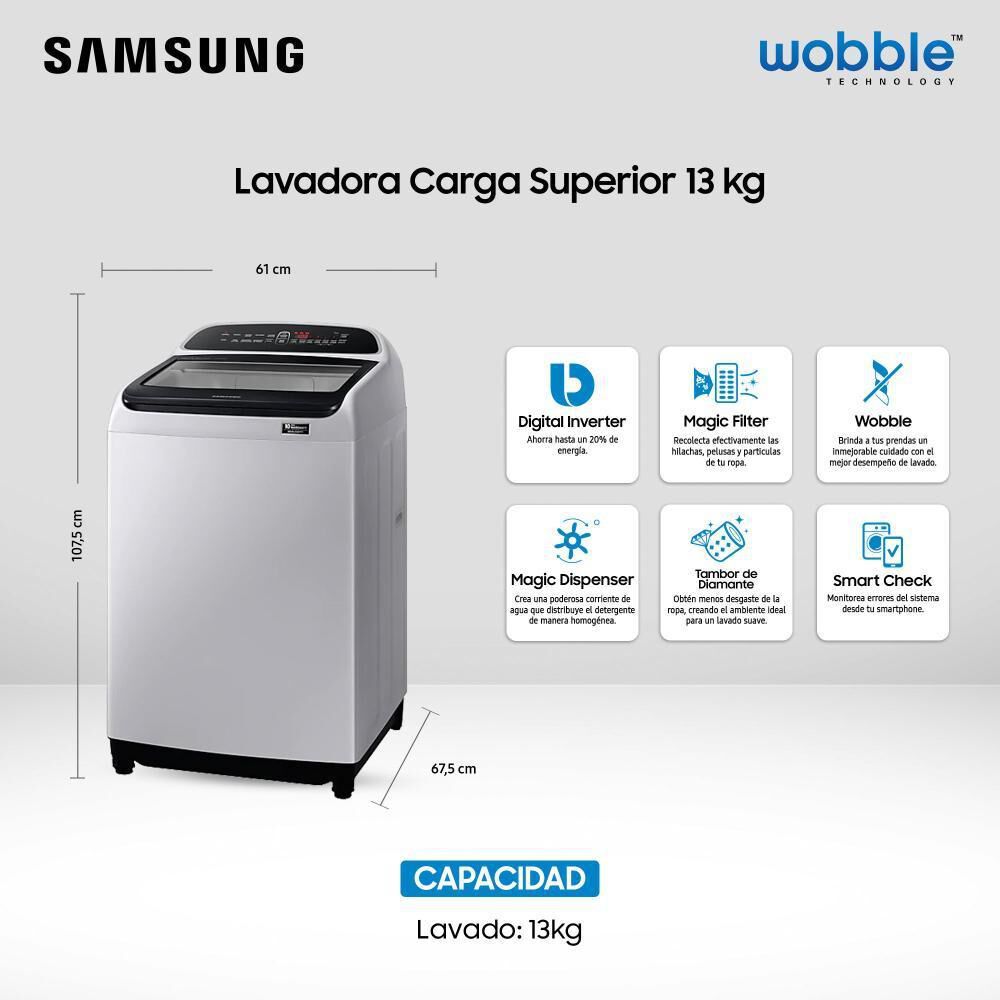 Lavadora Samsung WA13T5260BY/ZS / 13 Kg image number 8.0