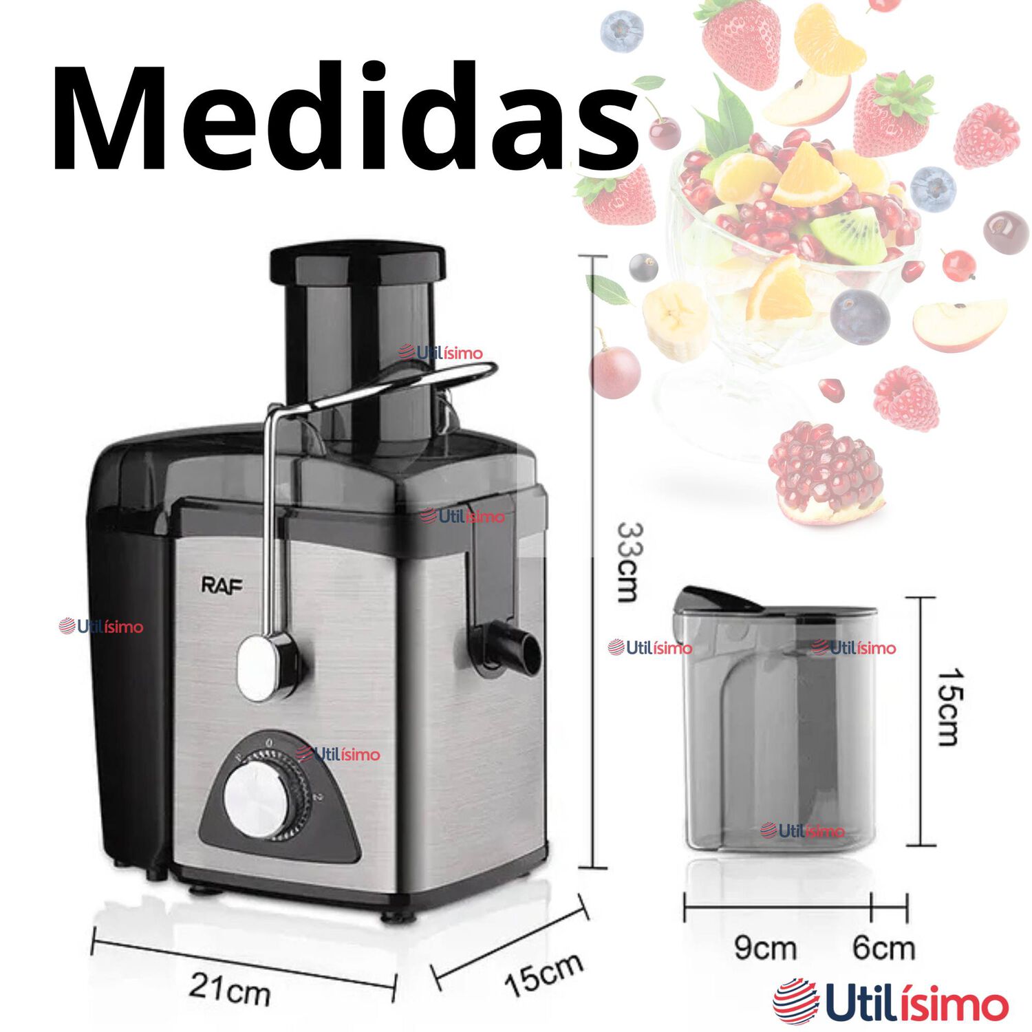 Extractor Exprimidor De Jugos El&eacute;ctrico 1000w De Potencia Frutas Y Verduras image number 2.0