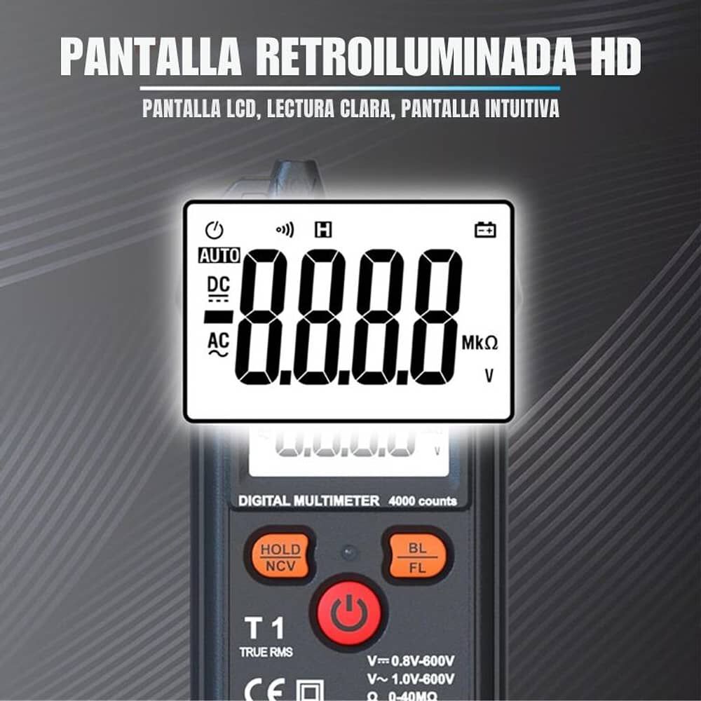 Tester Mult&iacute;metro Digital Inteligente Amperaje Y Voltaje T1 image number 5.0