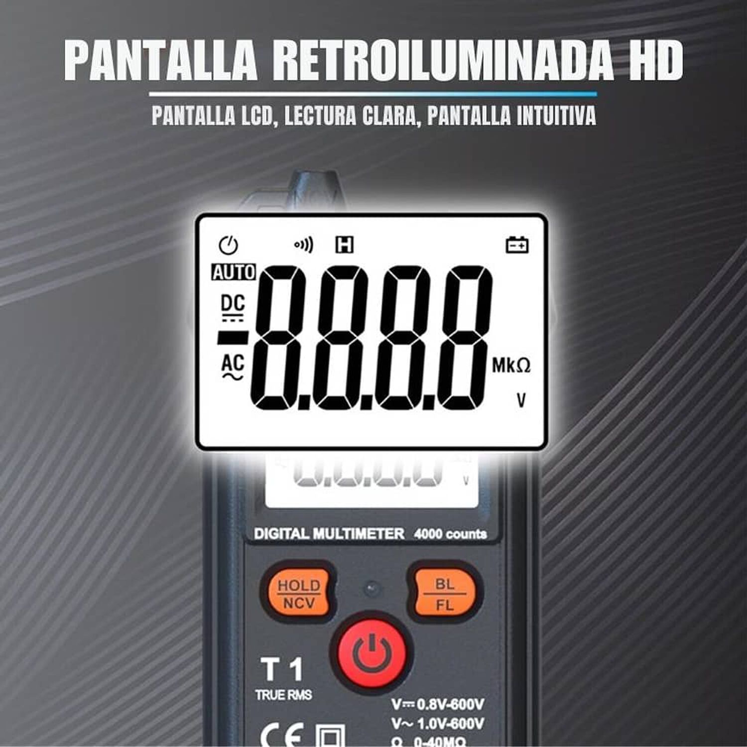 Tester Mult&iacute;metro Digital Inteligente Amperaje Y Voltaje T1 image number 5.0