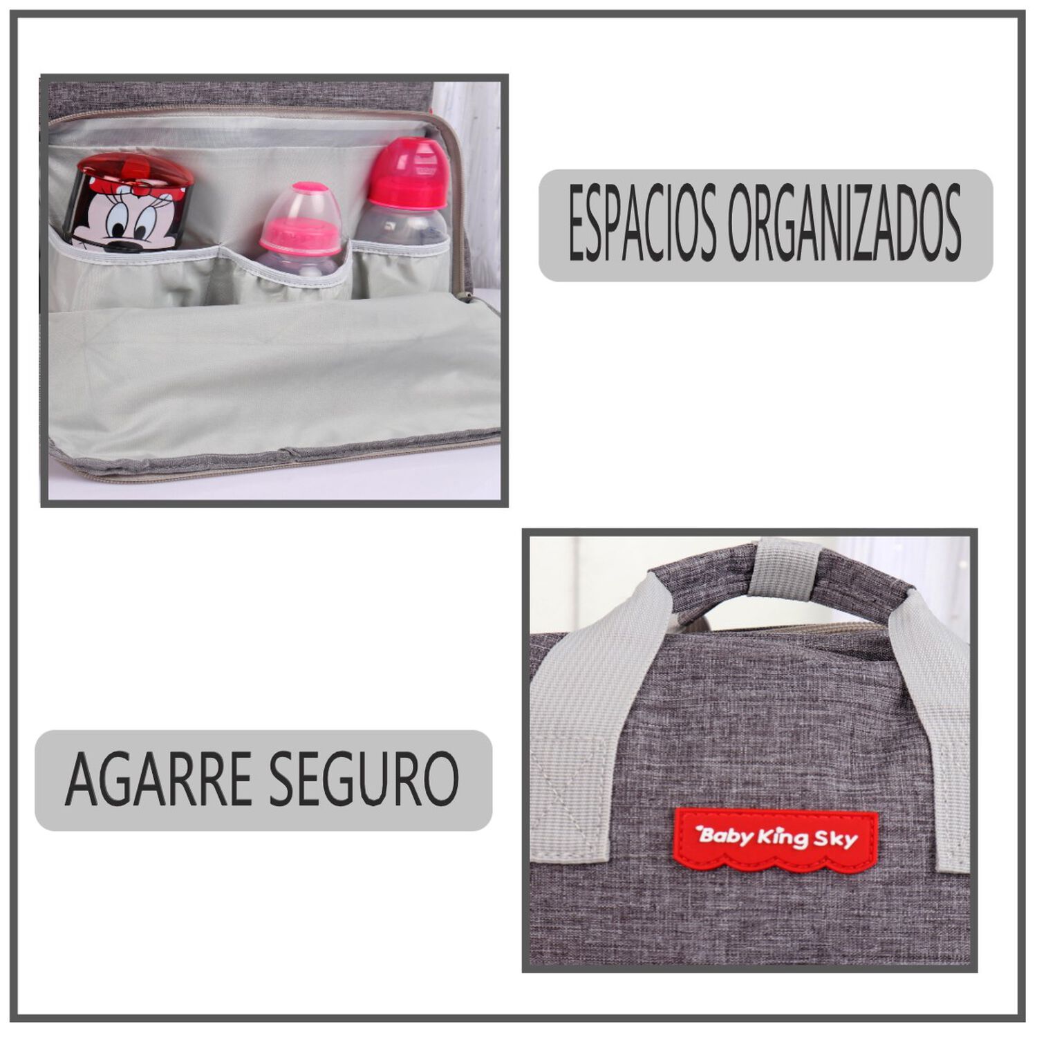 Mochila Pa&ntilde;alera Beb&eacute; Bolso Maternal Gran Capacidad image number 3.0