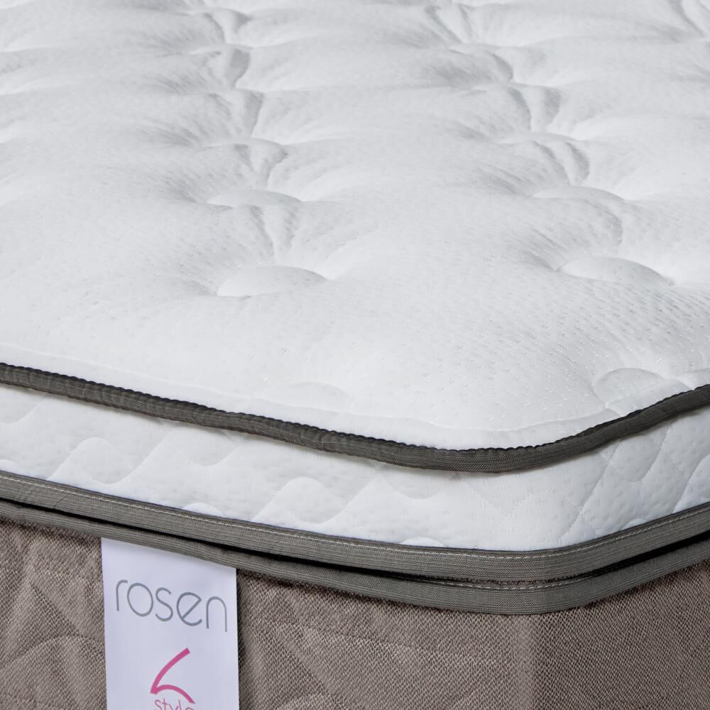 Cama Europea Rosen New Style 6 / 1.5 Plazas / Base Normal  + Set Maderas Ferrara Gris image number 5.0