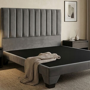 Cama Marvella 2 Plazas Sin Colchon Gris