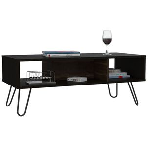 Mesa De Centro 40x101,1x45 Cm Negro Y Caf&eacute; Oscuro