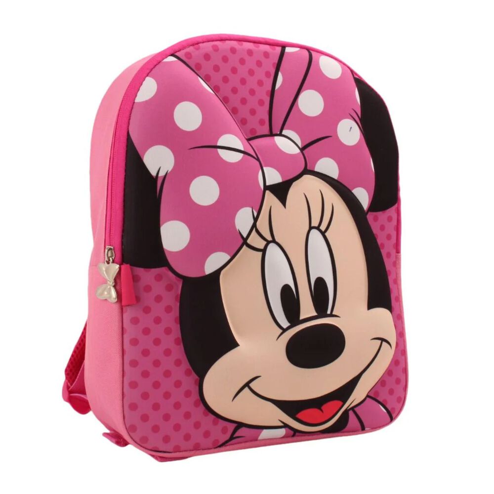 Mochila Infantil Rosa Diseño Ratón Lazo Lunares Niños image number 4.0
