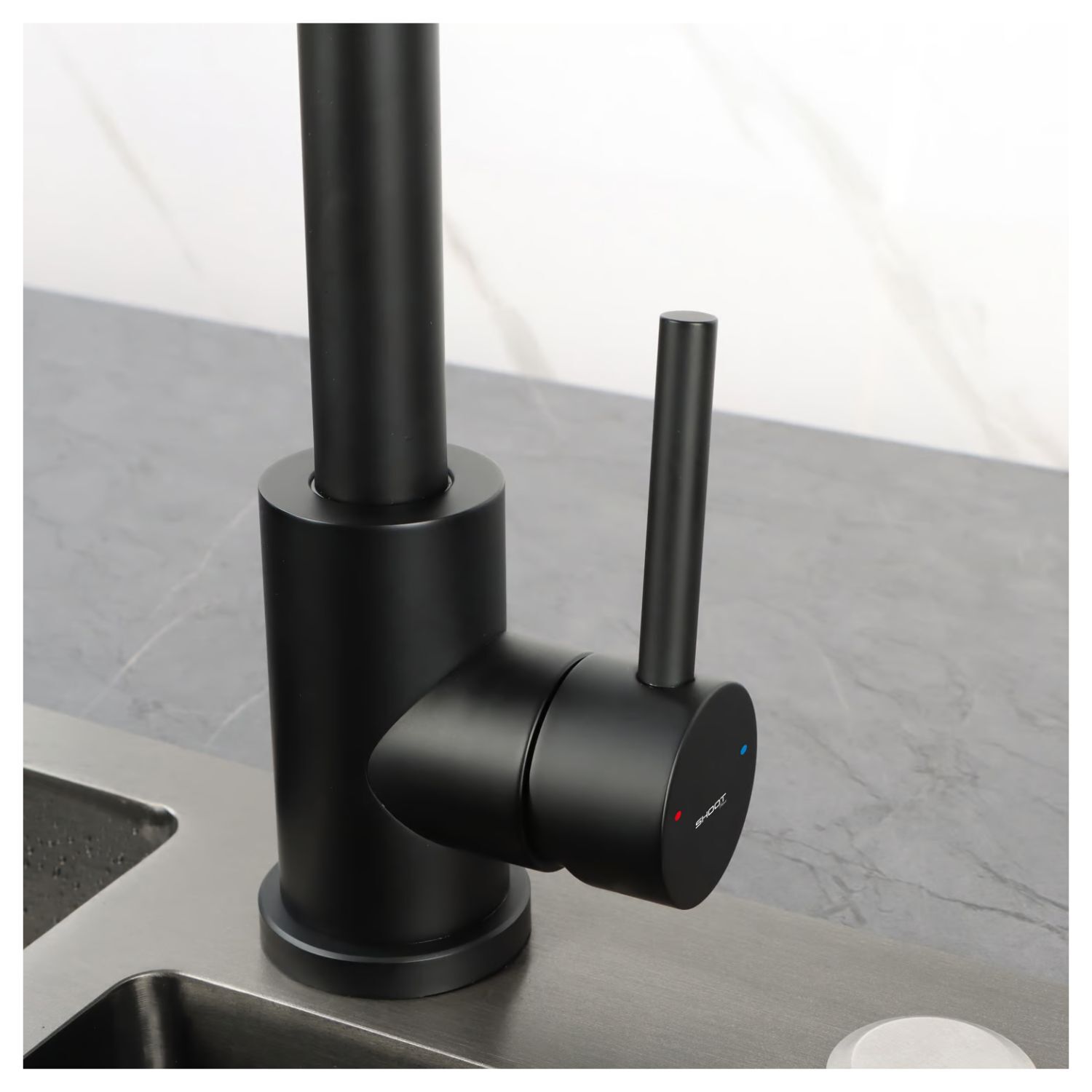 Grifo Cocina Negro Mate Moderno Giratorio Alta Calidad image number 2.0