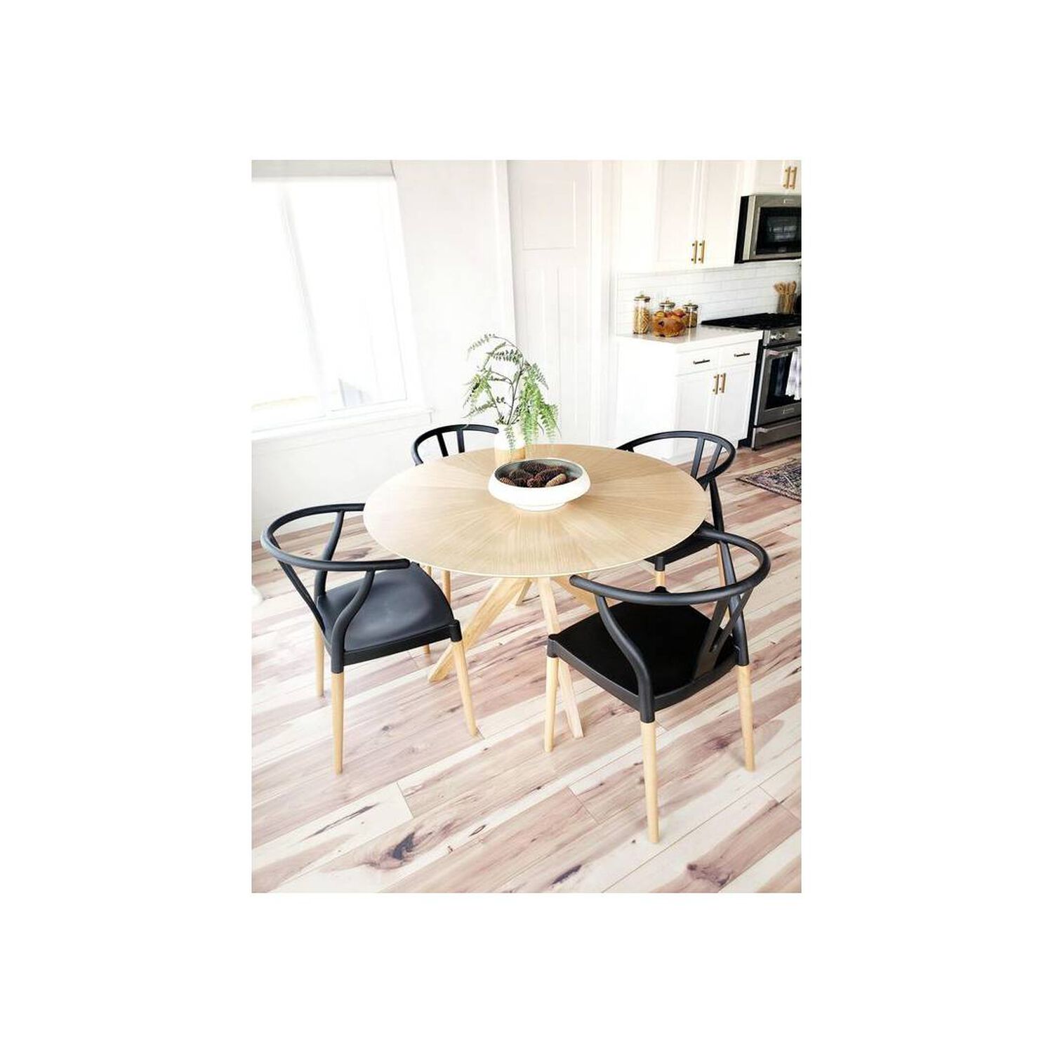 Pack 4 Sillas De Comedor N&oacute;rdicas Polipropileno Patas Madera image number 2.0