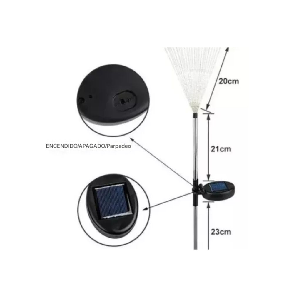 Pack X2 Luces Multicolor Solares Micro Led Fuego Artificial image number 9.0