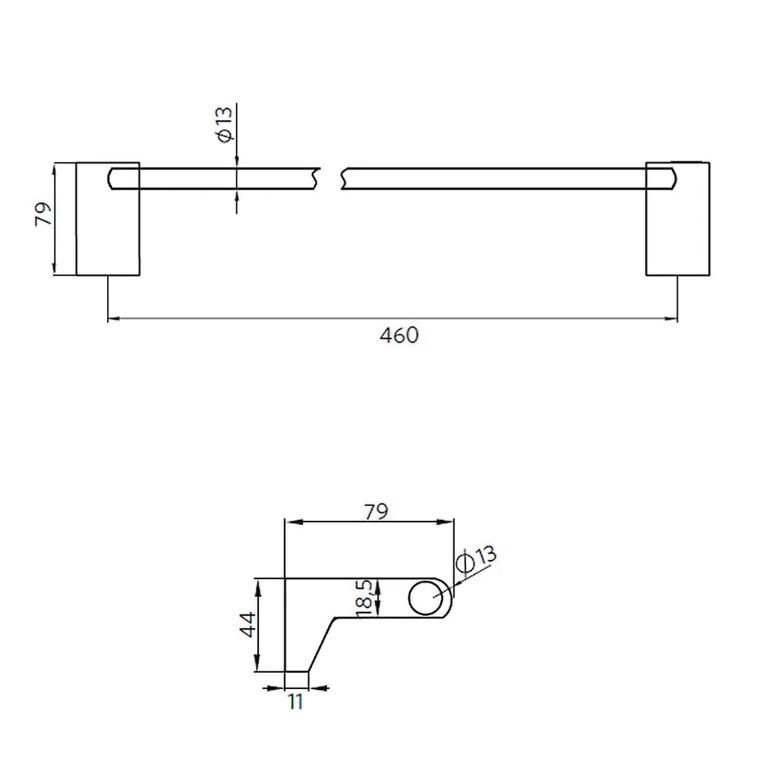 Stretto Barra Toalla 46 Cm Cromo Dessin image number 6.0