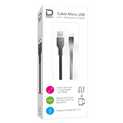 Cable MicroUSB 1.5A Negro 1 metro Datacom Pronobel