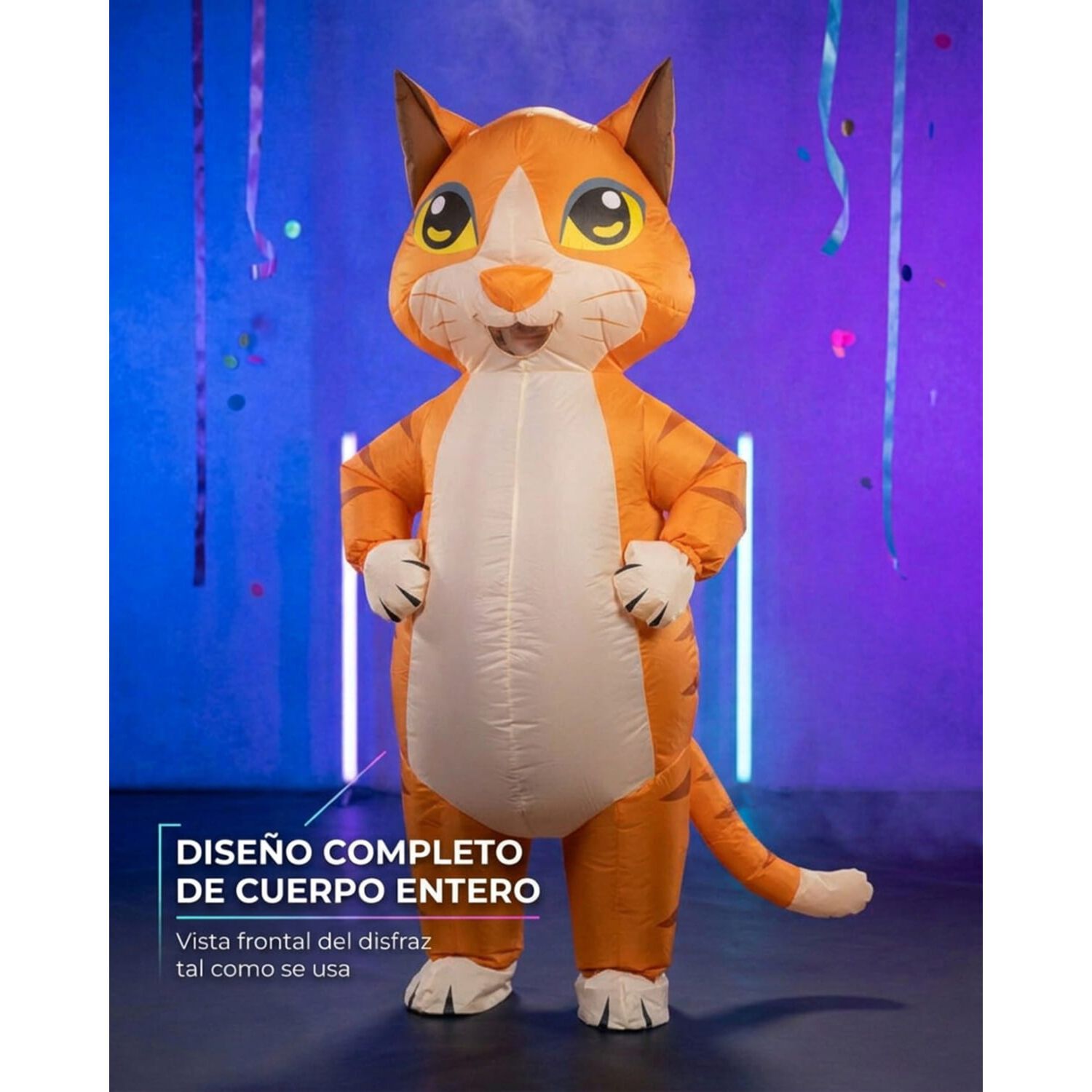 Disfraz Inflable De Gato Adulto Completo Halloween image number 10.0
