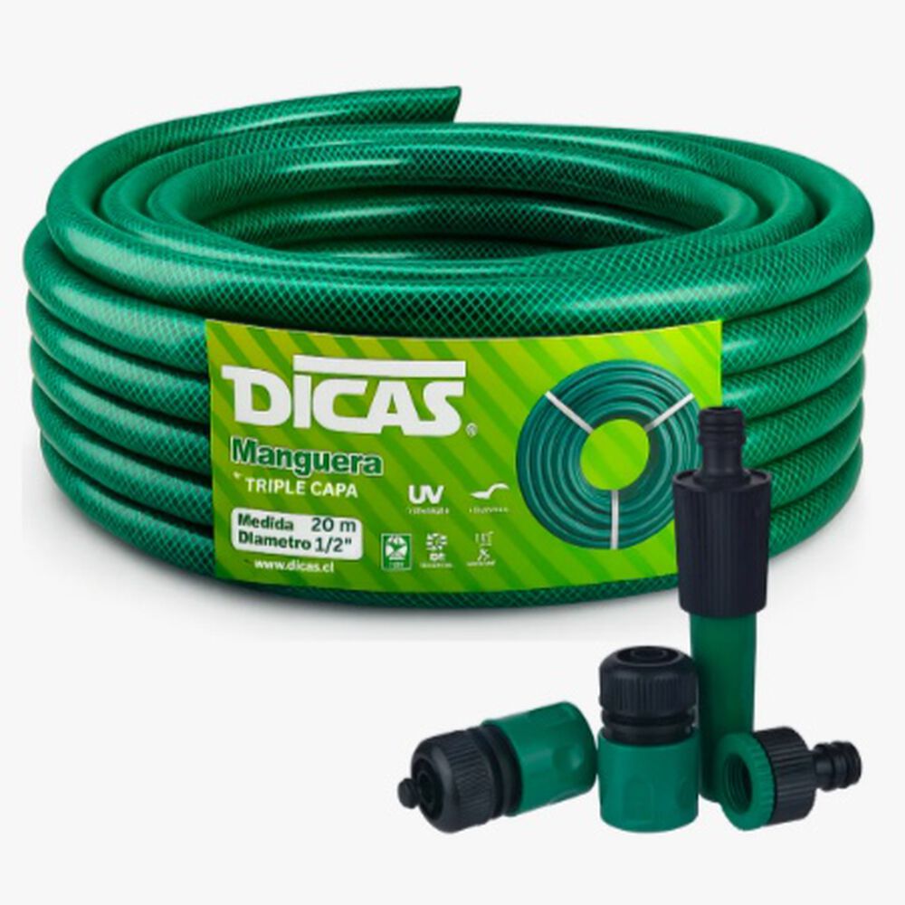 Manguera Reforzada 1/2 Pulgada 20 Mts Mas Pistola Y Acoples image number 0.0