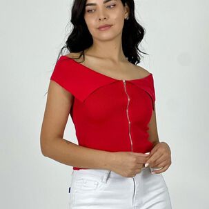Polera Top Con Cierre